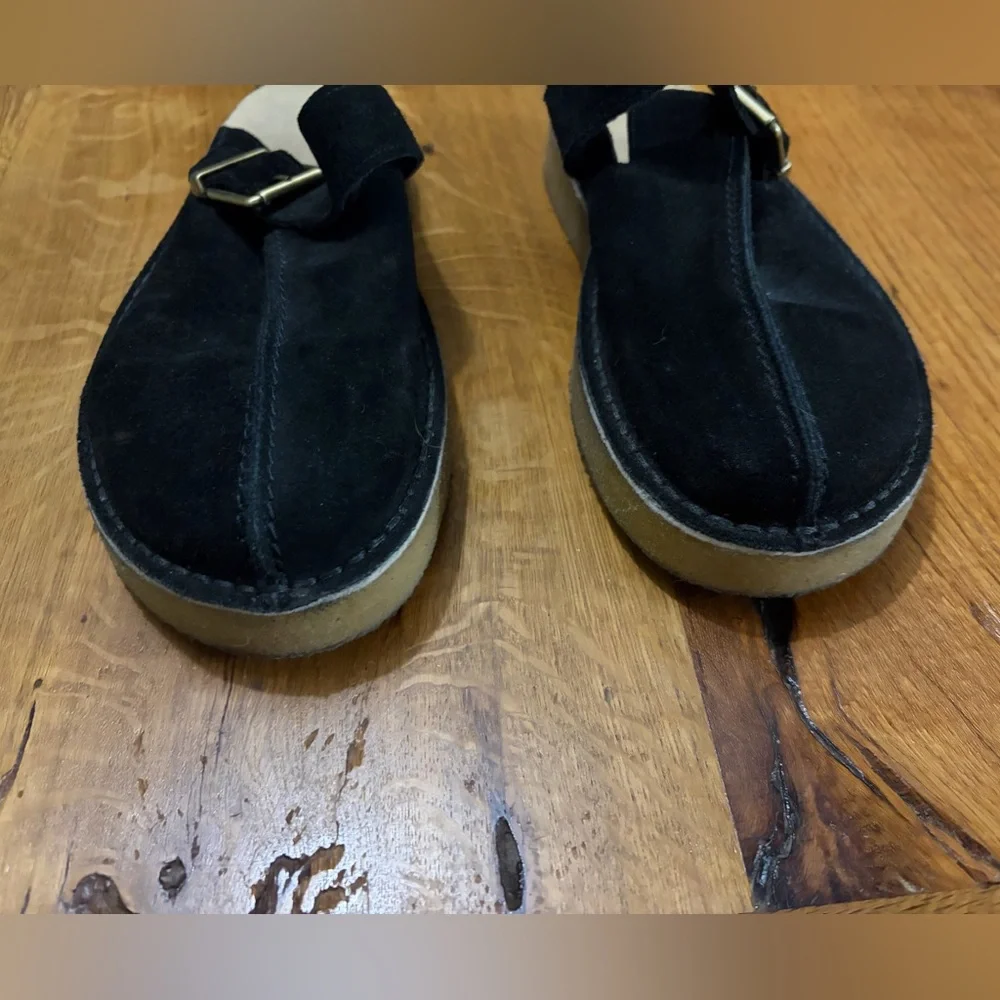 Clarks Originals Black Suede Slip-On Mules, Size 8.5